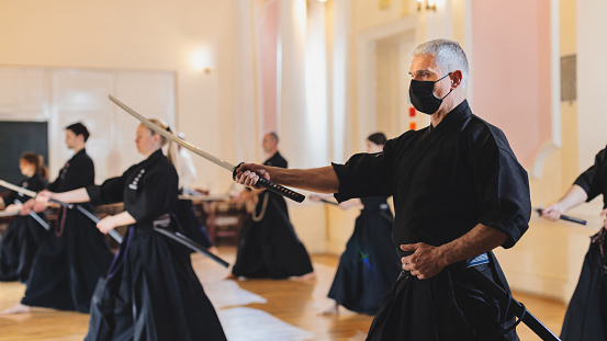 Martial Arts - Iaido sensei with sword