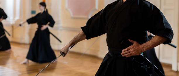 istock Martial Arts - Iaido sensei with sword 1305905375