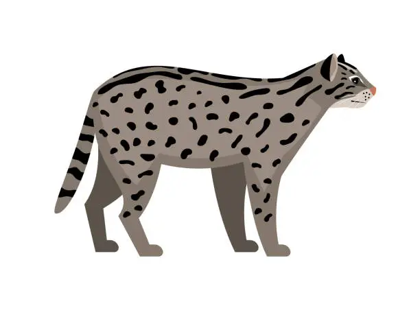 Vector illustration of Endangered cat cartoon character