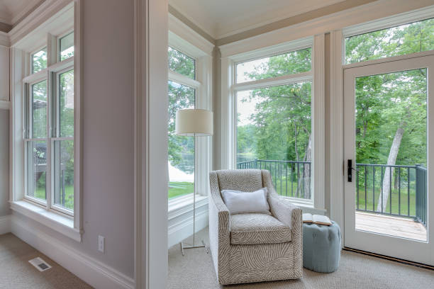 Reading nook in large bedroom