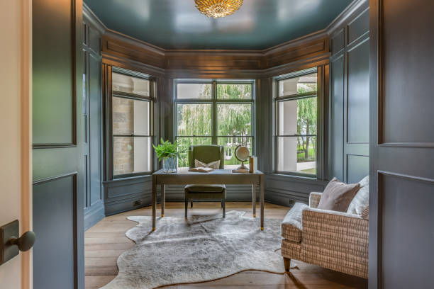 istock Amazing home office with a double door entry 1305909537