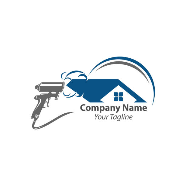 ilustraciones, imágenes clip art, dibujos animados e iconos de stock de spray de construcción elemento logotipo de aislamiento de espuma. ilustración vectorial de la línea de iconos de espuma de construcción aislada en un fondo limpio para el diseño del logotipo de la aplicación móvil web. - aislante