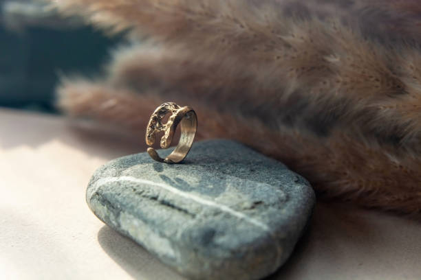 trendy vintage cast brass ring.