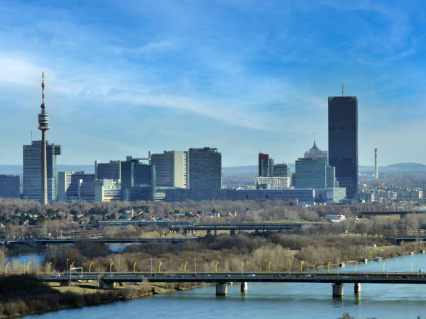 istock View over Vienna / Austria with danube river in early spring and blue sky 1305911328