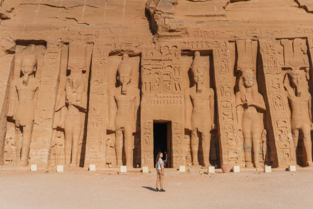 istock Woman walking at  Abu Simbel temples 1305921580