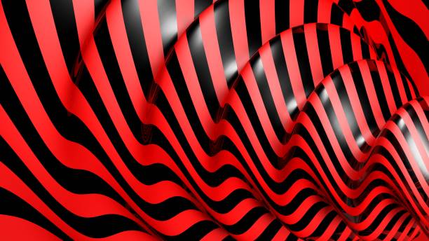 istock Abstract red and black liquid flux waving pattern - 3D rendering illustration background 1305926827