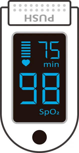 Vector illustration of Clip art of oximeter