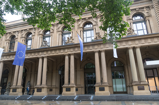 Frankfurt am Main, Germany - June 28, 2020: IHK Frankfurt am Main, the Industrie- und Handelskammer (IHK) in Frankfurt am Main, English for Chamber of Commerce and Industry