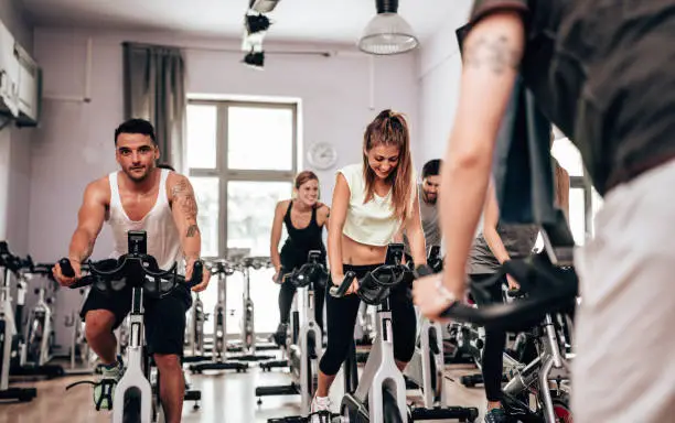 exercising class in the gym