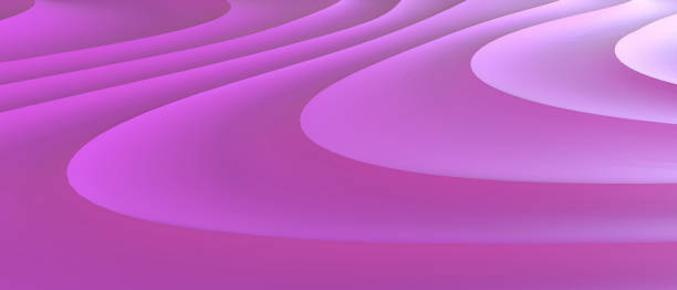 istock Abstract Curves Waves Futuristic Graphic on purple background. workspace, copy space - 3d rendering 1305950008