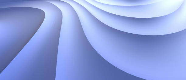 istock Abstract Curves Waves Futuristic Graphic on blue background. website, copy space, Minimal - 3d rendering 1305950010