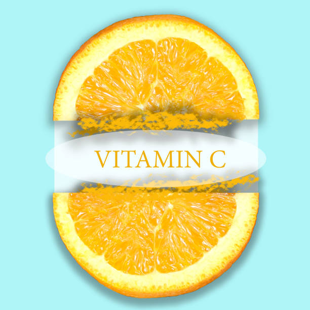 Fresh Half Orange with Wording Vitamin C