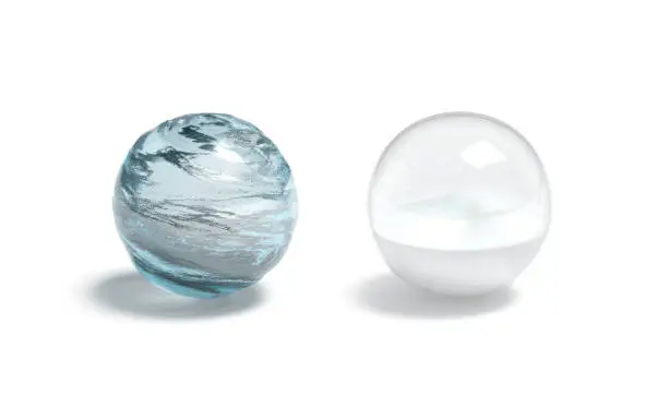 Photo of Blank water and snow ball mockup, isolated