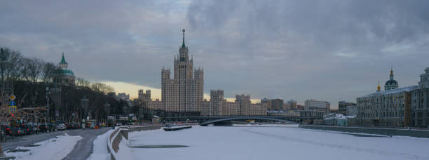 istock Blue sunset over the Moscow city 1305957693