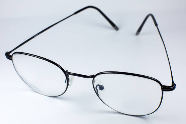 istock Black frame glasses on a white background. Close up photo. 1305959155