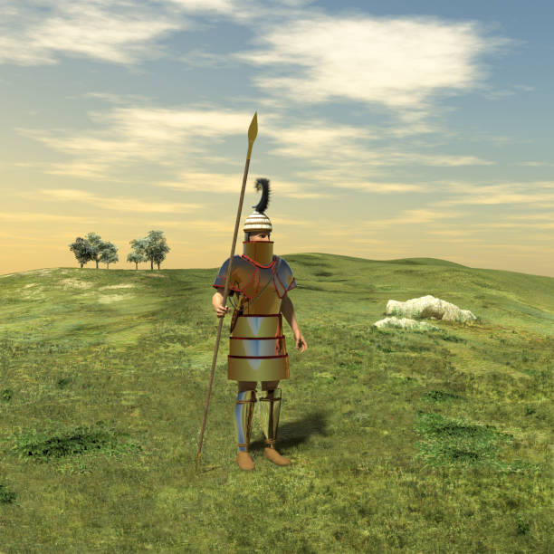istock Mycenaean warrior with armor and spear 1305961761