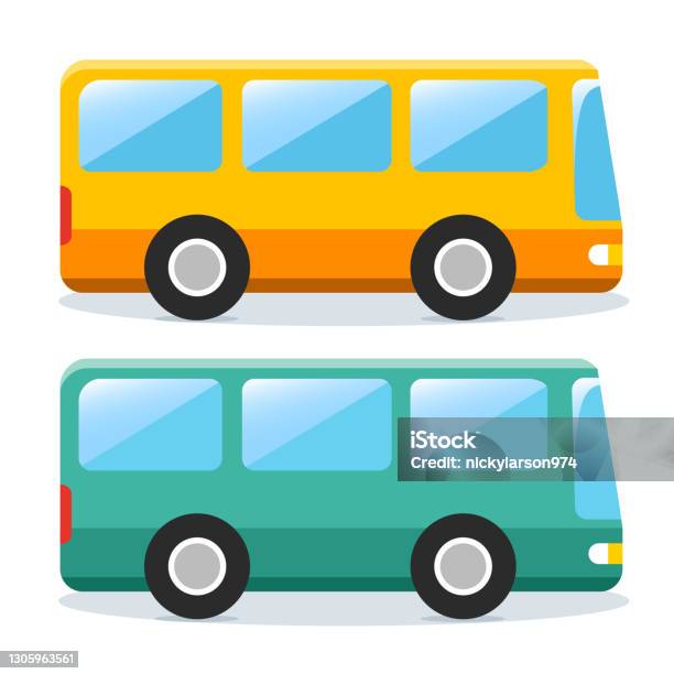 Vector Flat Public Bus Design Stock Illustration - Download Image Now - Bus,  Cartoon, Vector - iStock