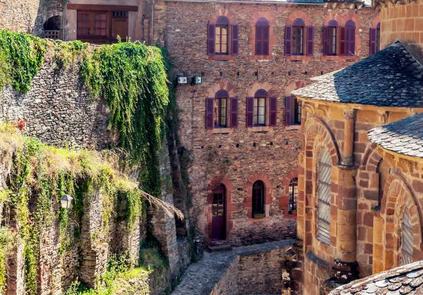Conques village in the south of France in a sunny day