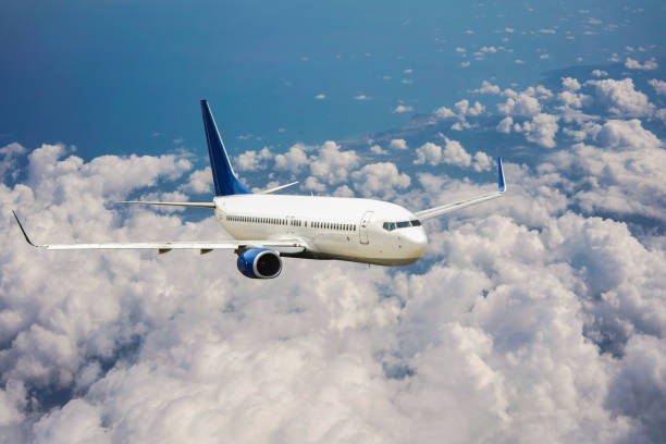 istock Passenger airplane, business trip, travel concept. 1305970179