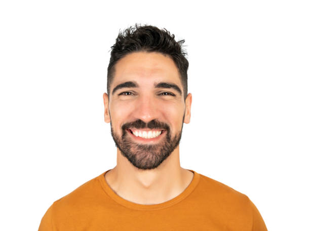 istock Young man smiling against white background. 1305971316