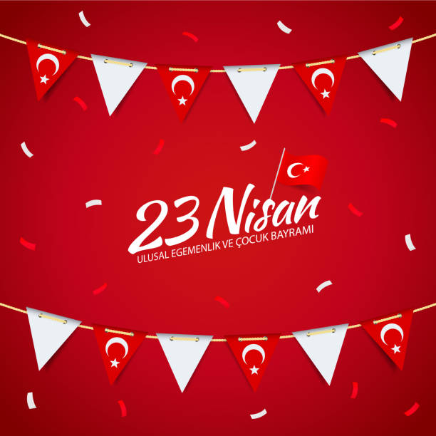 National sovereignty and children's day Vector Illustration of 23 April, National sovereignty and children's day (23 nisan, ulusal egemenlik ve cocuk bayrami) number 23 stock illustrations