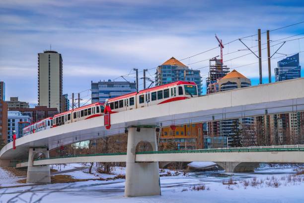 istock City Train Crossing The Bridge In Winter 1305974345