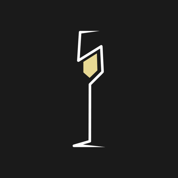 黒を背景にシャンパングラス - champagne celebration glass black点のイラスト素材／クリップアート素材／マンガ素材／アイコン素材