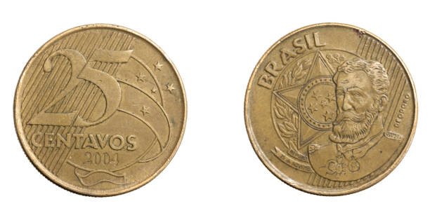 istock Brazil twenty five centavos coin on a white isolated background 1305977702