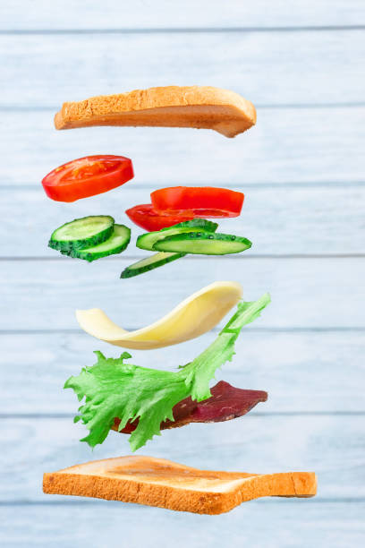 istock Levitation sandwich with cheese and beef 1305980179