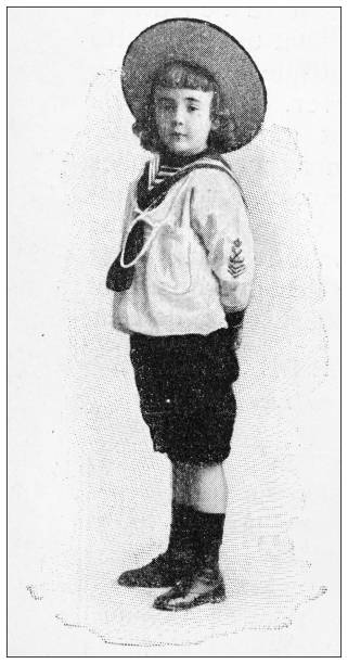 istock Antique black and white photograph: Elegant child 1305980521