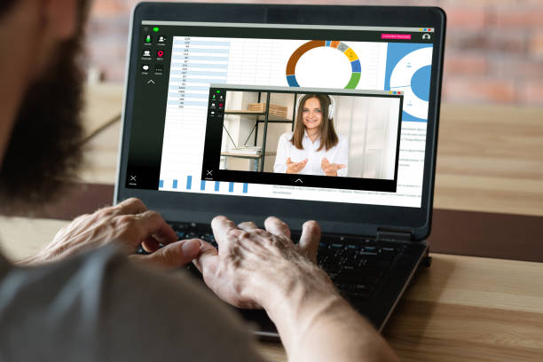 istock video chat remote conference man colleague laptop 1305981557