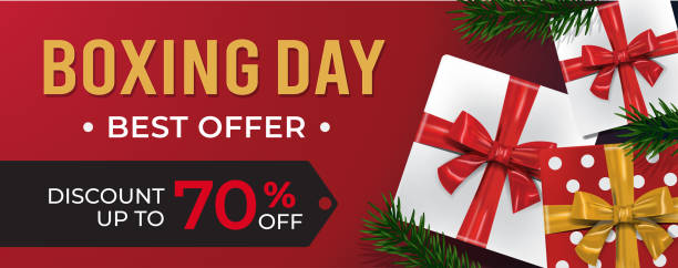 istock Boxing Day Banner Sale Discount template 1305982750