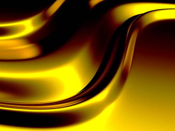 istock Golden abstract wavy liquid background 1305983351