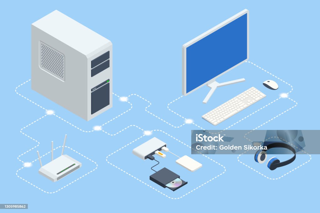 Home Networking Graphics Isometric Digital Devices Home Computer Network Home Wifi Network ...