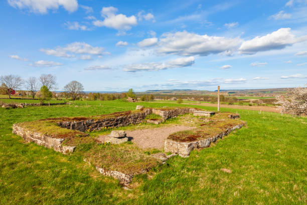 istock Awesome landscape view at an old church ruin 1305986753