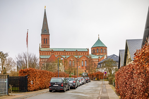 The St. Alban's Church in Copenhagen, Denmark at daylight