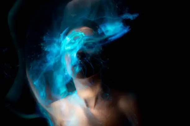 Photo of light painting portrait