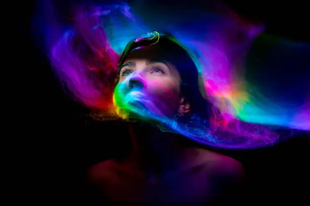 Photo of light painting portrait