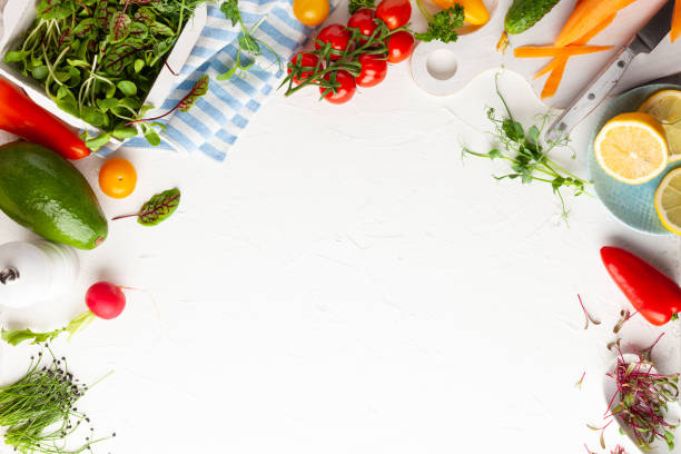 istock Fresh vegetables, fruits, microgreens and herbs 1305990870