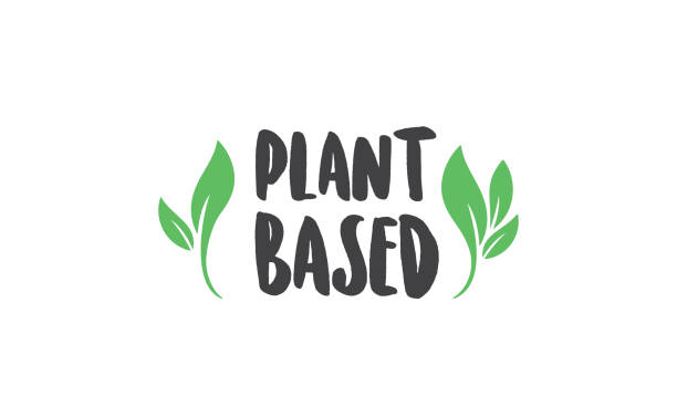 ilustraciones, imágenes clip art, dibujos animados e iconos de stock de diseño de texto basado en plantas con hojas. - vegana