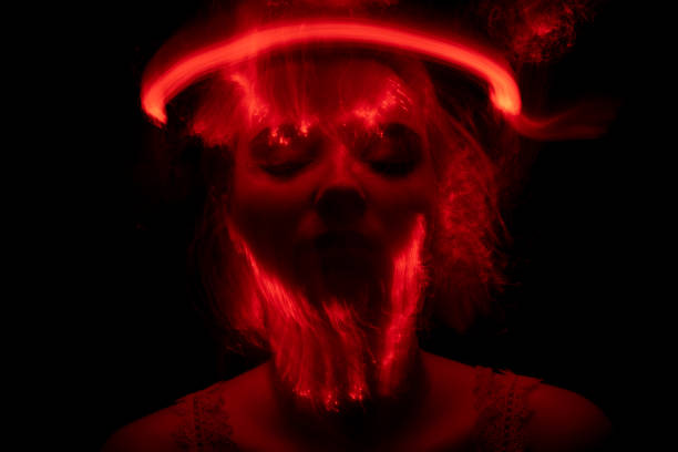 new art direction, long exposure photo without processing, light drawing at long exposure