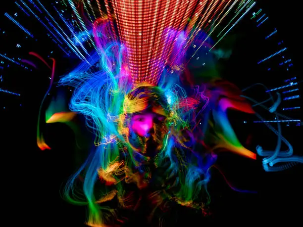 Photo of light painting portrait