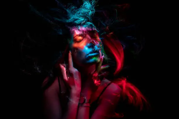 Photo of light painting portrait