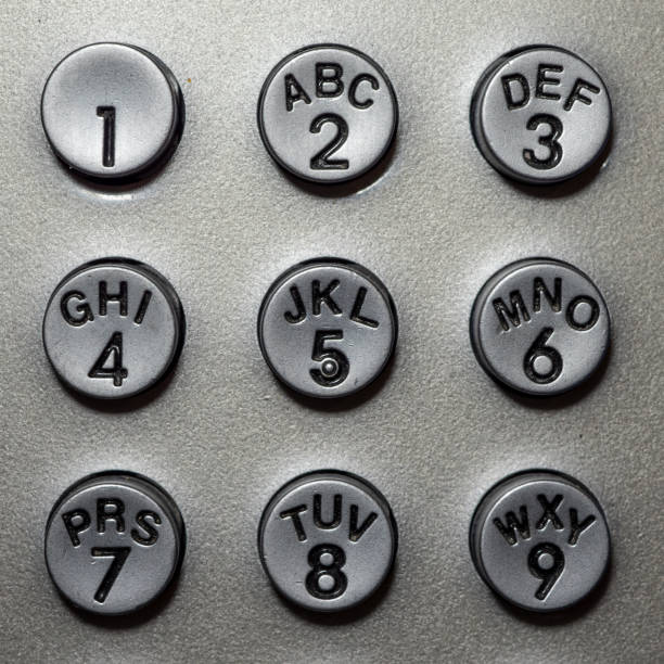 Close up of keypad from old phone cabin.