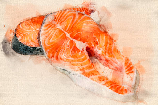 Watercolor of a Salmon
