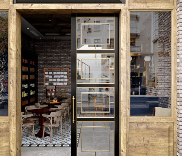 istock 3d render of cafe restaurant interior 1305995439