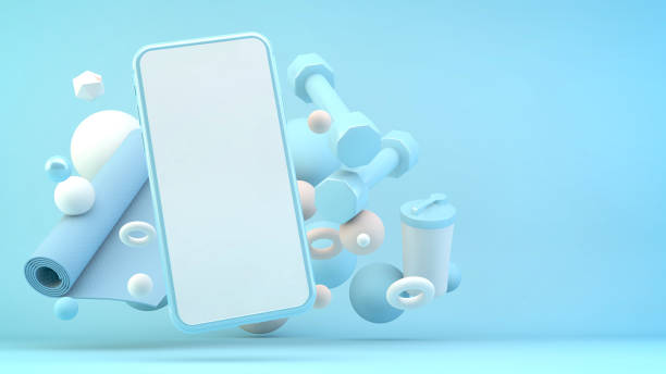 istock Fitness app mock up 1305995567