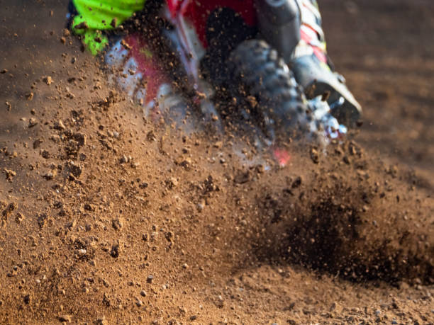 istock Motocross scene on a trail 1305998835