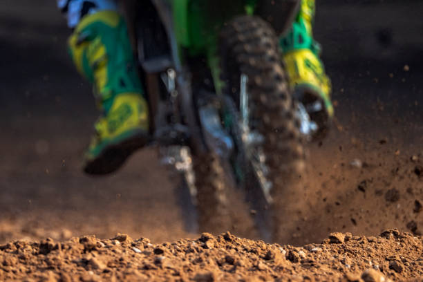 istock Motocross scene on a trail 1305998855