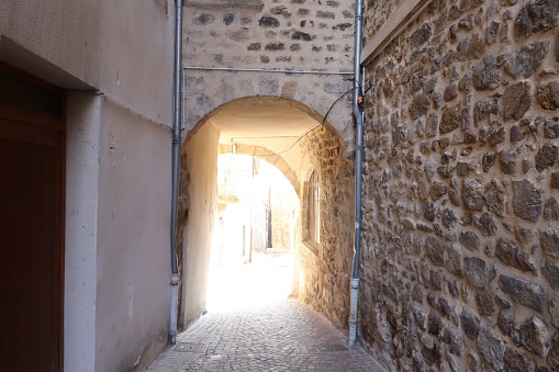 Stone passage rue des Consuls, town of Annonay, department of Ardèche, France